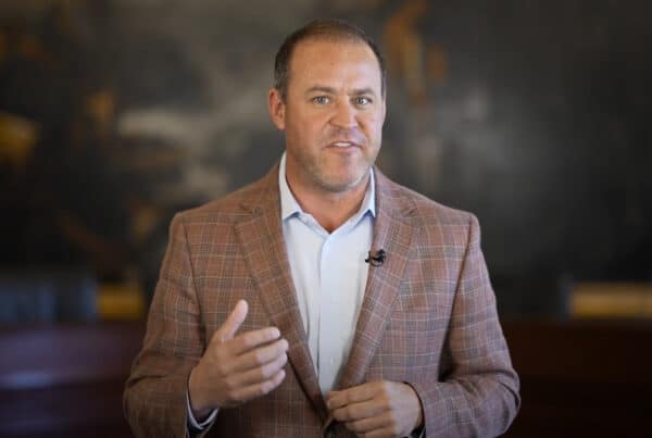 Man talking into a camera