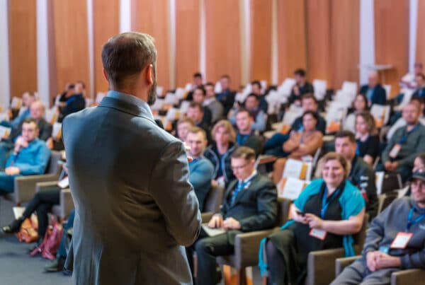 Man presenting at an event